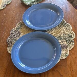Elegant Sky Blue Dinner Plates, set of two